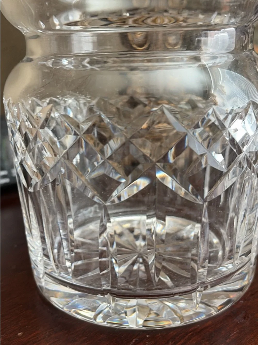 Waterford Lismore Crystal Clear Cut-Glass Covered Biscuit Jar